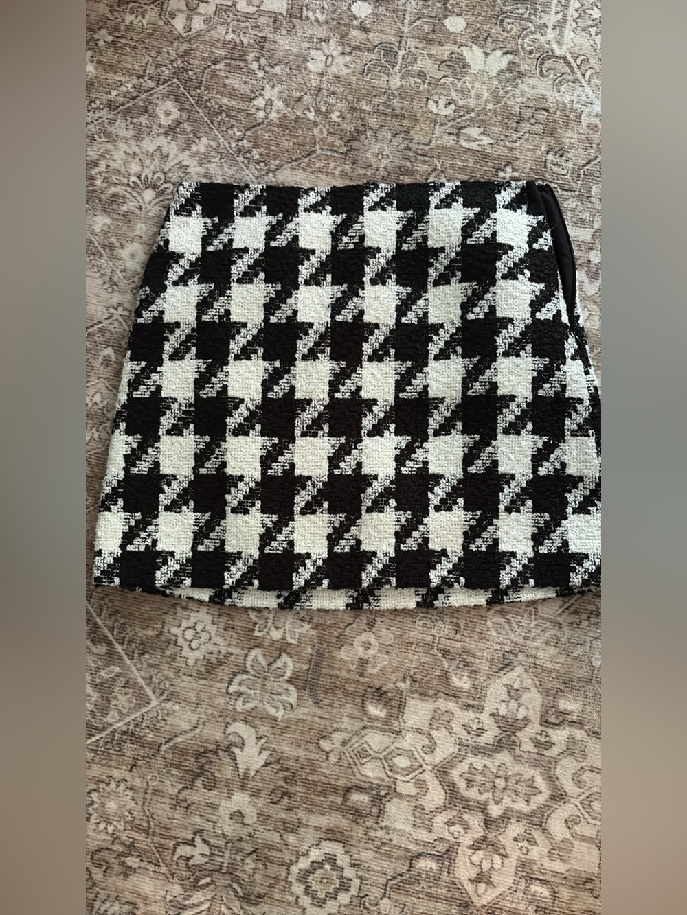 Black & White Houndstooth Mini Skirt